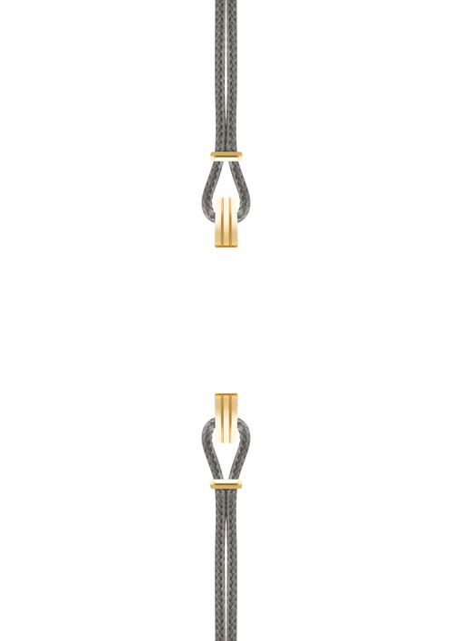 Bracelet coton pour boitier SILA clip OR colori anthracite