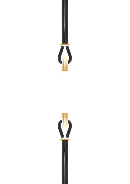 Bracelet coton pour boitier SILA clip OR colori noir profond