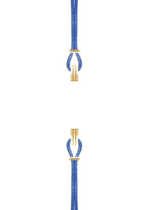 Bracelet coton pour boitier SILA clip OR colori Bleu Denim