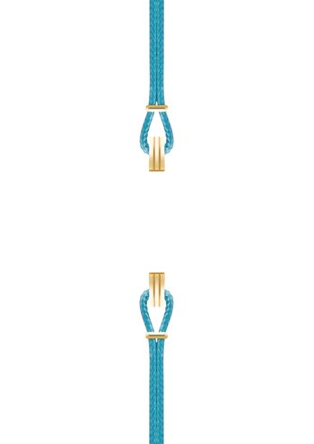 Bracelet coton pour boitier SILA clip OR colori bleu turquoise 1