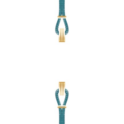 Bracelet coton pour boitier SILA clip OR colori bleu canard
