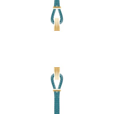 Bracelet coton pour boitier SILA clip OR colori bleu canard