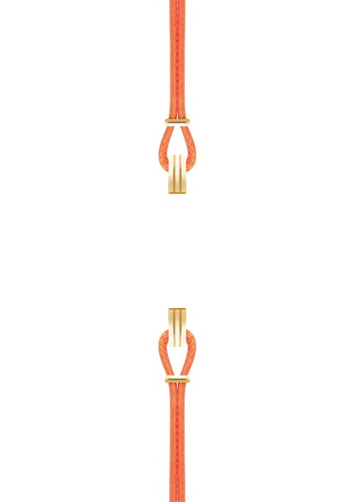 Bracelet coton pour boitier SILA clip OR colori tangerine