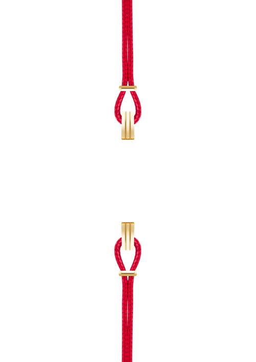 Bracelet coton pour boitier SILA clip OR colori rouge passion