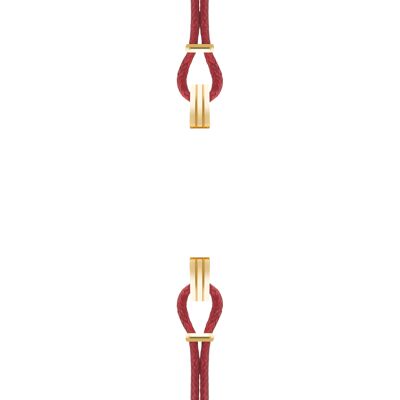 Bracelet coton pour boitier SILA clip OR colori rubis