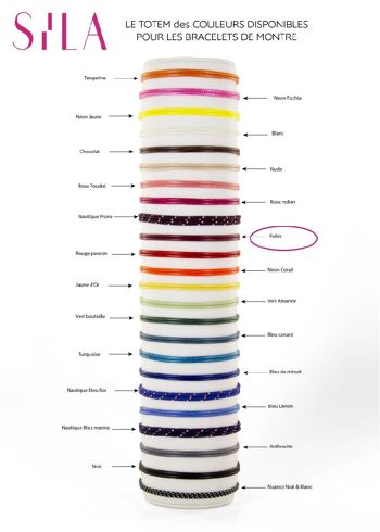 Bracelet coton pour boitier SILA clip OR colori rubis 2