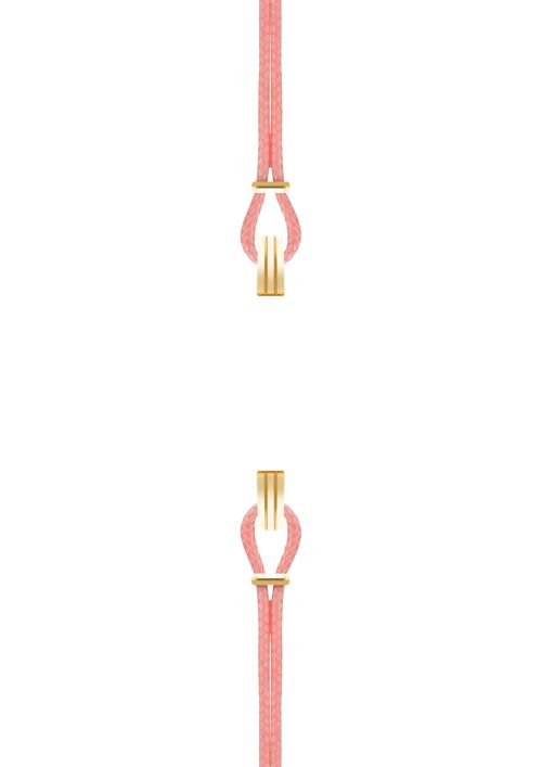 Bracelet coton pour boitier SILA clip OR colori rose poudre