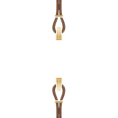 Cotton strap for SILA case GOLD clip chocolate color