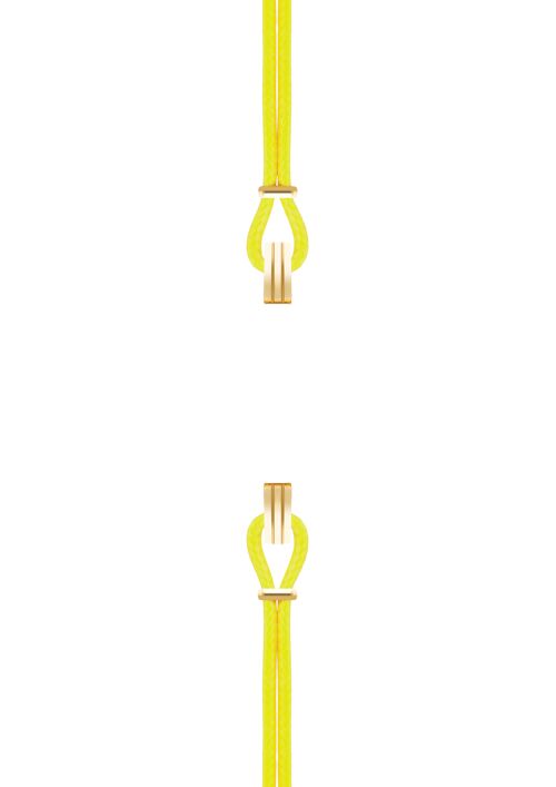 Bracelet coton pour boitier SILA clip OR colori neon jaune