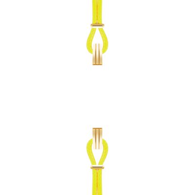 Bracelet coton pour boitier SILA clip OR colori neon jaune