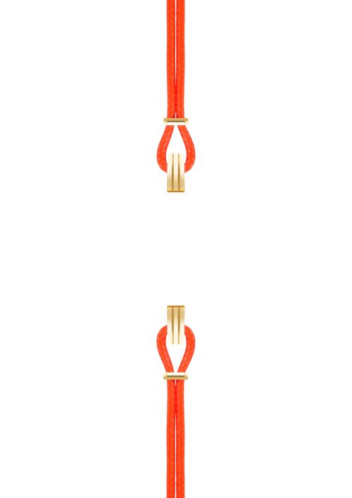 Bracelet coton pour boitier SILA clip OR colori neon corail