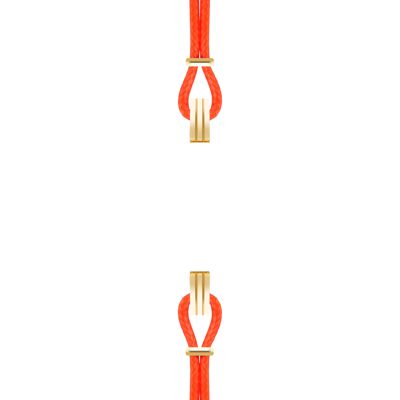 Bracelet coton pour boitier SILA clip OR colori neon corail