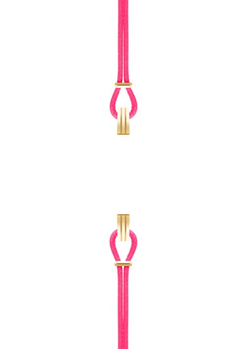 Bracelet coton pour boitier SILA clip OR colori neon fushia