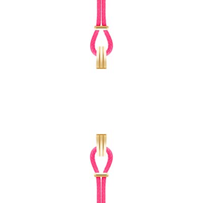 Bracelet coton pour boitier SILA clip OR colori neon fushia