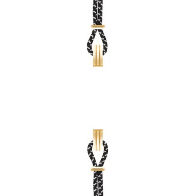 Bracelet coton pour boitier SILA clip OR colori nuance Noir & Blanc