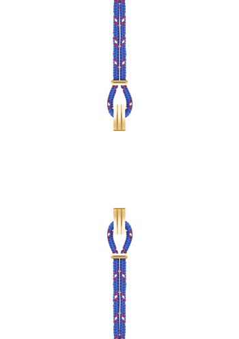 Bracelet coton pour boitier SILA clip OR colori nautique bleu roi 1