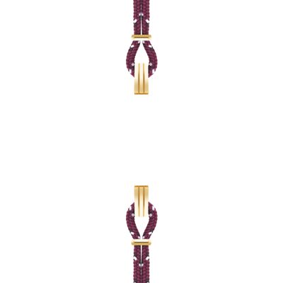 Bracelet coton pour boitier SILA clip OR colori nautique prune