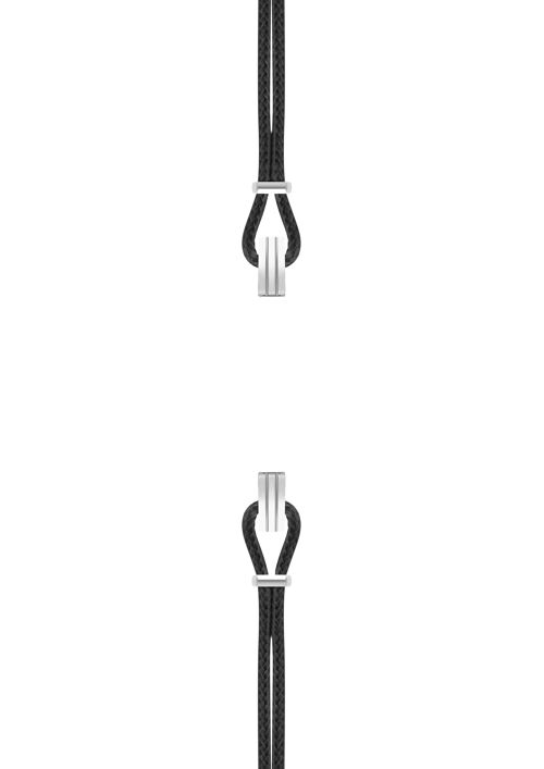 Bracelet coton pour boitier SILA clip ACIER colori noir profond