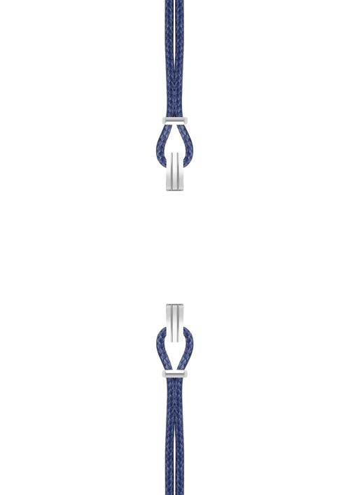 Bracelet coton pour boitier SILA clip ACIER colori bleu de minuit