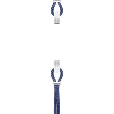 Bracelet coton pour boitier SILA clip ACIER colori bleu de minuit
