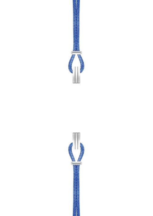 Bracelet coton pour boitier SILA clip ACIER colori Bleu Denim
