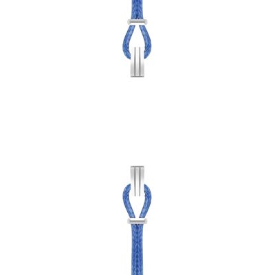 Bracelet coton pour boitier SILA clip ACIER colori Bleu Denim