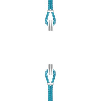 Bracelet coton pour boitier SILA clip ACIER colori bleu turquoise