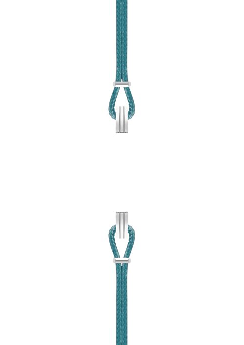 Bracelet coton pour boitier SILA clip ACIER colori bleu canard