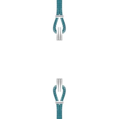 Bracelet coton pour boitier SILA clip ACIER colori bleu canard