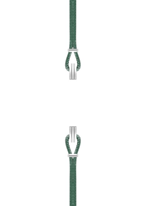 Bracelet coton pour boitier SILA clip ACIER colori vert bouteille