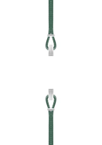 Bracelet coton pour boitier SILA clip ACIER colori vert bouteille 1
