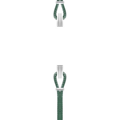 Bracelet coton pour boitier SILA clip ACIER colori vert bouteille