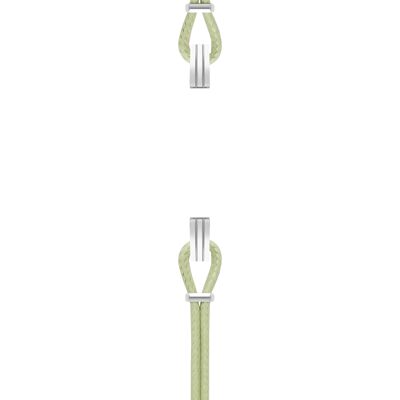 Bracelet coton pour boitier SILA clip ACIER colori vert amande