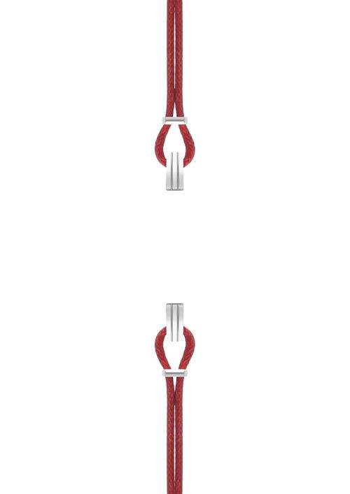 Bracelet coton pour boitier SILA clip ACIER colori rubis