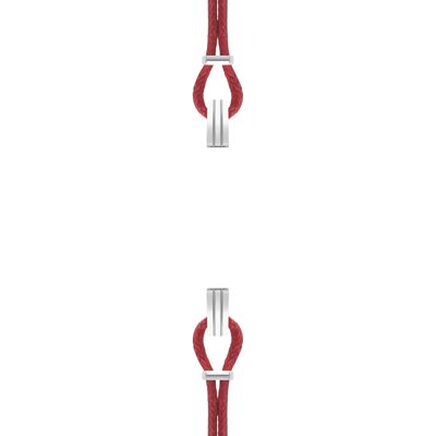 Bracelet coton pour boitier SILA clip ACIER colori rubis