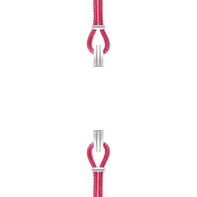 Bracelet coton pour boitier SILA clip ACIER colori rose indien