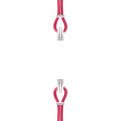 Bracelet coton pour boitier SILA clip ACIER colori rose indien
