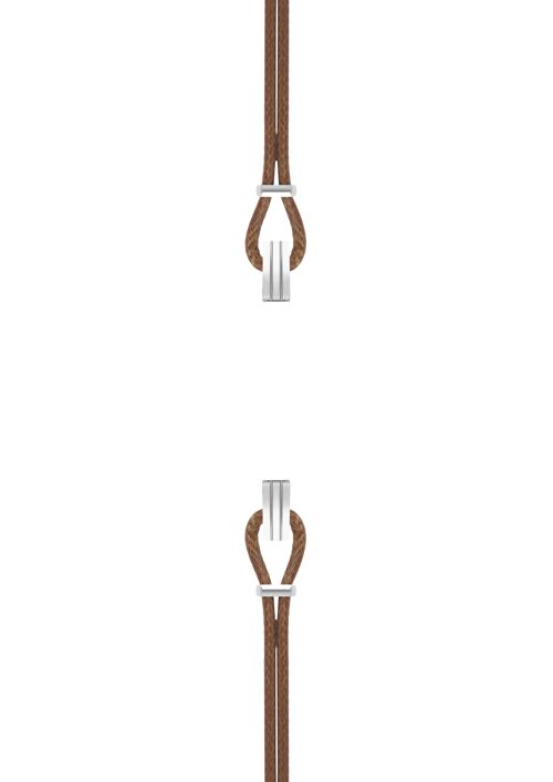 Bracelet coton pour boitier SILA clip ACIER colori chocolat