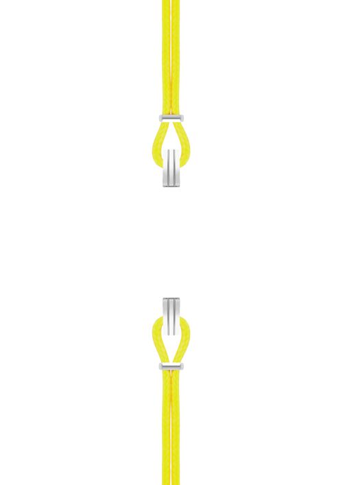 Bracelet coton pour boitier SILA clip ACIER colori neon jaune