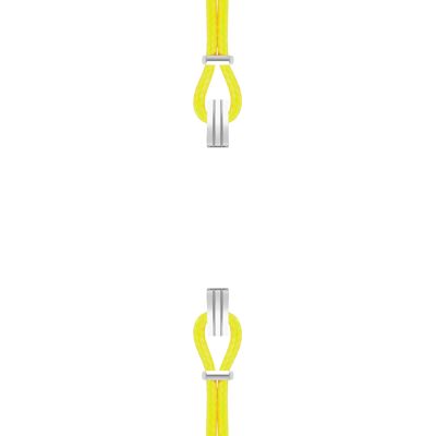 Bracelet coton pour boitier SILA clip ACIER colori neon jaune