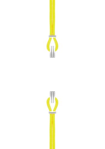 Bracelet coton pour boitier SILA clip ACIER colori neon jaune 1