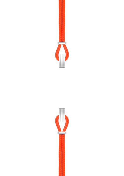 Bracelet coton pour boitier SILA clip ACIER colori neon corail