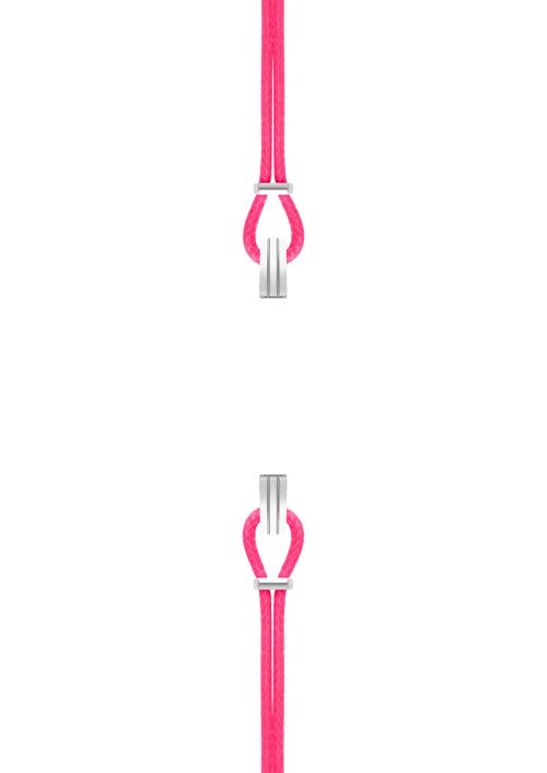 Bracelet coton pour boitier SILA clip ACIER colori neon fushia