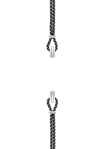Bracelet coton pour boitier SILA clip ACIER colori nuance Noir & Blanc 1