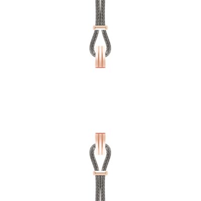 Bracelet coton pour boitier SILA clip OR ROSE colori anthracite