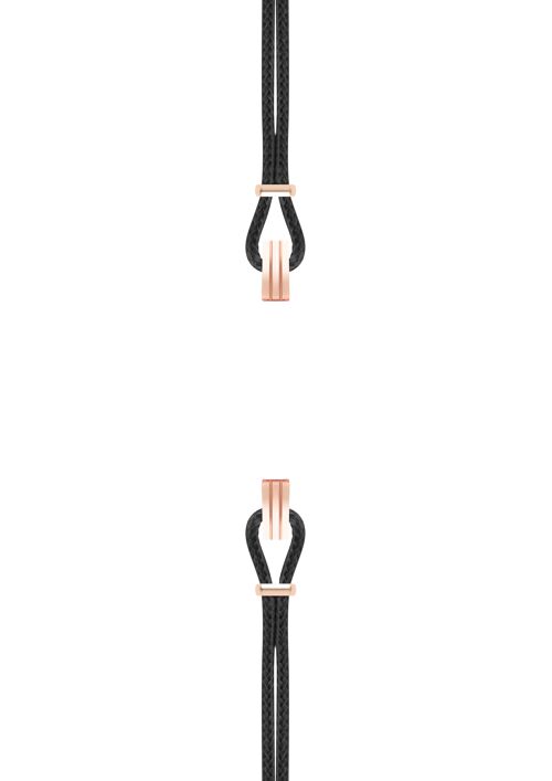 Bracelet coton pour boitier SILA clip OR ROSE colori noir profond