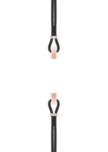 Bracelet coton pour boitier SILA clip OR ROSE colori noir profond 1