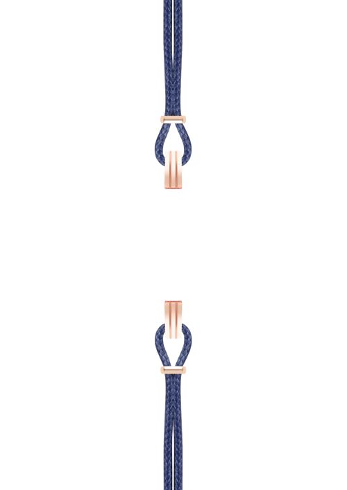 Bracelet coton pour boitier SILA clip OR ROSE colori bleu de minuit