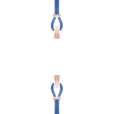 Bracelet coton pour boitier SILA clip OR ROSE colori Bleu Denim