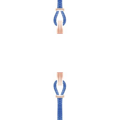 Bracelet coton pour boitier SILA clip OR ROSE colori Bleu Denim
